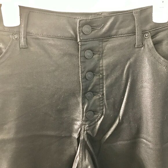 Women's Express Curvy Skinny Black Coated Pants - Size 16L - Picture 3 of 7